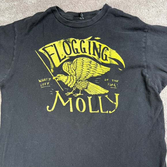 Black Flogging Molly Band Tee T-shirt Size M What's Left of the Flag Celtic Punk - Picture 2 of 4